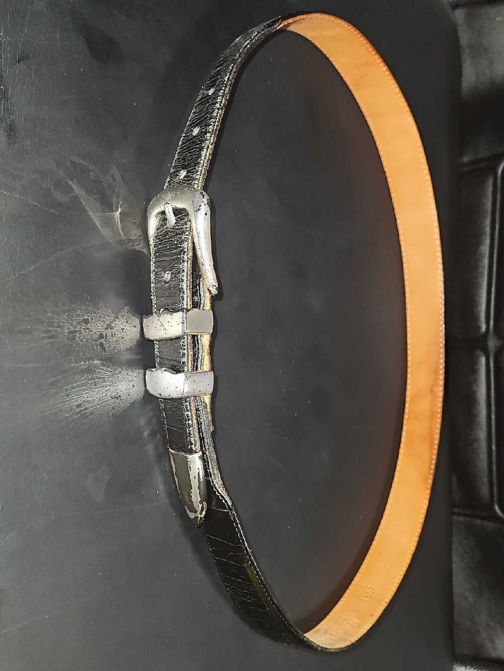 Martin Dingman Men's Alligator Grain-Italian Calf Leather Belt Size 36
